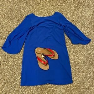 Blue knee length dress